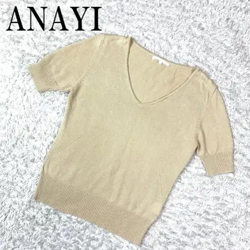 ANAYI 아나이 반팔 니트탑 베이지 38 B2365