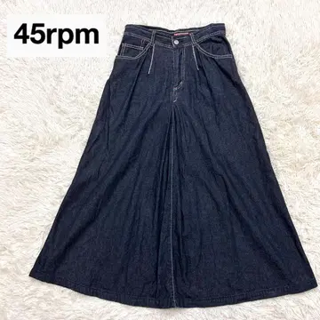 새상품급 45rpm 데님 롱 스커트 코튼 스티치 맥시 길이 L 상당