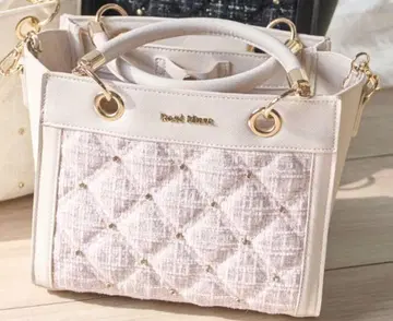 Rose Muse Tweed quilting 토트 S 핑크