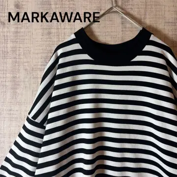 새상품급 MARKAWARE BOX Tee S/S 보더 화이트 블랙 셔츠