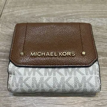 MICHAEL KORS 반지갑 브라운/화이트