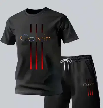 CALVIN KLEIN Calvin 로고 셋업 반팔 & 팬츠