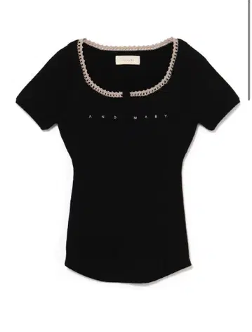 andmary Lacey mary logo tops black