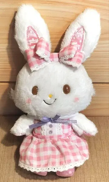 산리오퓨로랜드 위시미멜 깅엄 체크 드레스 봉제인형
