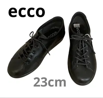 새상품 ecco/에코 컴포트 슈즈 가죽 스니커즈 23cm 블랙