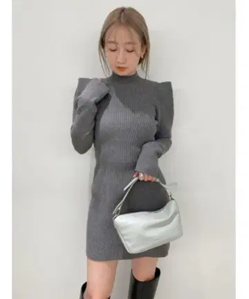 SNIDEL 니트 원피스 그레이