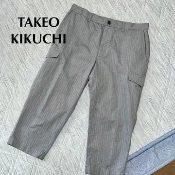 TAKEO KIKUCHI 하프 팬츠 카고 팬츠 스트라이프 블루
