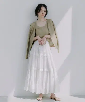 [새상품] anuans India 실크 블렌드 캉캉 스커트
