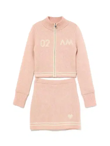 andmary Logo zip set up pink