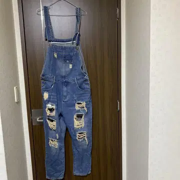 데님 블루 데미지 오버롤