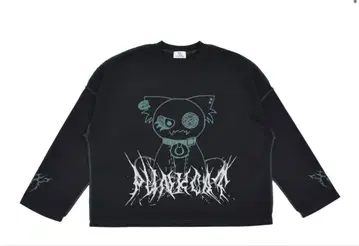 VOLCAN&APHRODITE PUNK CAT 스티치 롱T 긴팔 블랙