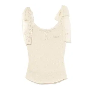 andmary Cotton ribbon tank ivory
