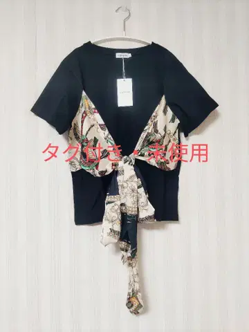 택 포함 미사용 LEPSIM 스카프 뷔스티에풍 풀오버
