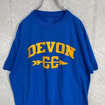 JERZEES DEVON 데본 지명 프린트 블루 티셔츠 XL