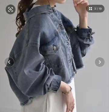 데님 블루 크롭 자켓