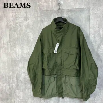 새상품 BEAMS 25SS 백 새틴 레이어드 M-65 블루종 L