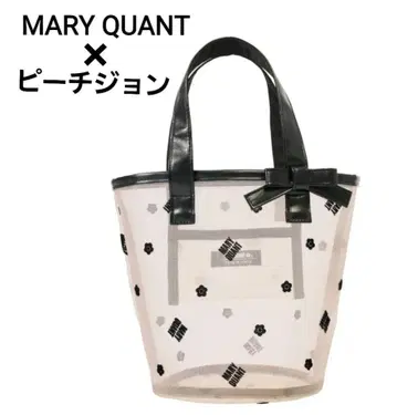 새상품 피치 존 MARY QUANT 콜라보 데이지 시어 미니 토트