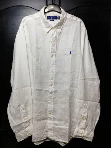 Ralph Lauren 화이트 린넨 긴팔 셔츠