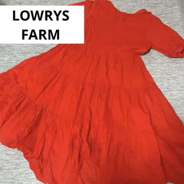LOWRYS FARM 보일 원피스 레드 티어드 원피스