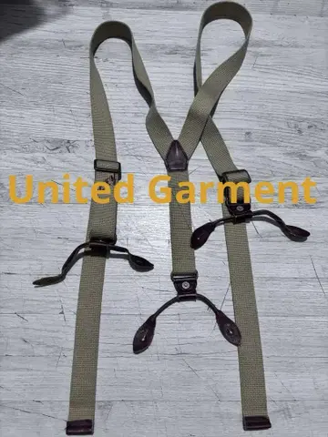 United Garment 자수 베이지 서스펜더
