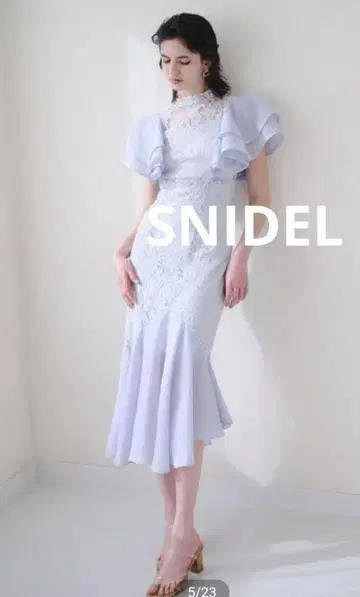 SNIDEL 스나이델 시어 프릴 레이스 블라우스 시어 헴 레이스 스커트