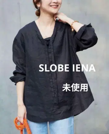 미사용 SLOBE IENA 린넨 셔츠 블랙 린넨100%