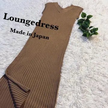 Loungedress [ F ] 리브 롱 원피스 밑단 슬릿.