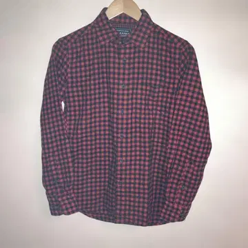 FLANNEL 체크 무늬 긴팔 셔츠 XS
