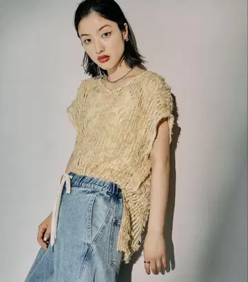 뉴앙스 패턴 레이시 프렌치 슬리브 497647