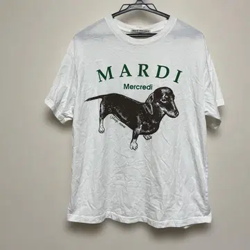 Mardi Mercredi 닥스훈트 프린트 T셔츠 화이트 한국