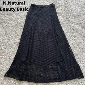 N. Natural Beauty Basic 메쉬 패널 롱 스커트 근년