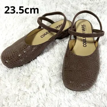 컨디션 최상 크롤 발리에 더블 스트랩 샌들 브라운 23.5cm