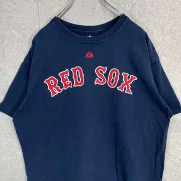 majestic REO SOX 프린트 반팔 티셔츠 네이비 구제 L
