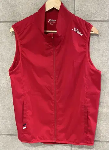 Titleist 로고 프린트 나일론 베스트 빨간색 레드 L 사이즈 골프