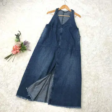 [레어] 레이첼 코미 데님 오버롤 스커트 원피스 슬릿
