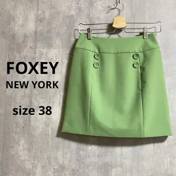 FOXEY NEW YORK 미니 타이트 스커트 스트레치 더블 버튼