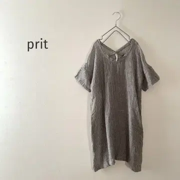 prit 프릿 린넨 롱 풀오버 블라우스 셔츠 반팔
