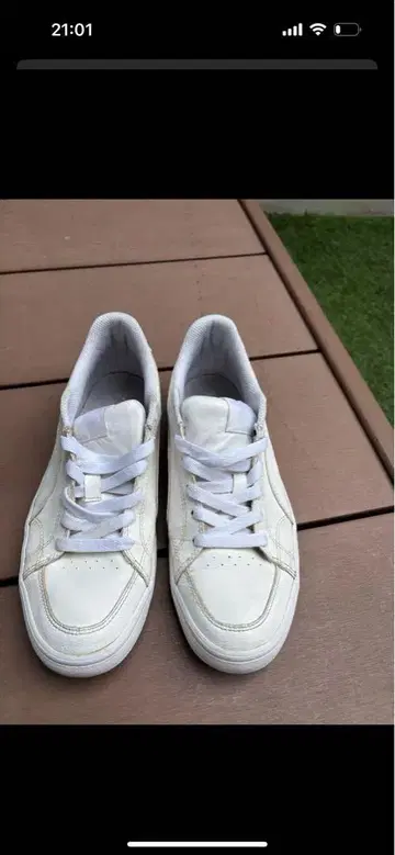 푸마 화이트 로우컷 스니커즈