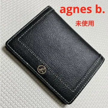 미사용 agnes b. 아녜스베 가죽 반지갑 블랙