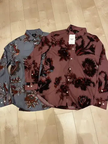 [ 레어 ] H&M RegularFit 셔츠 꽃무늬 S 사이즈 2매 세트