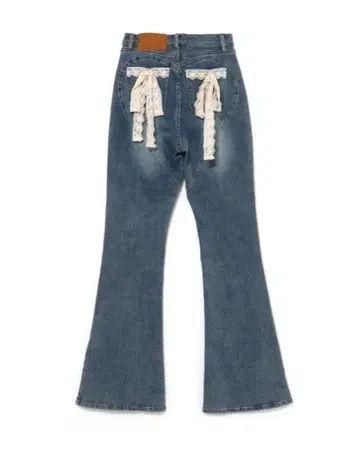 andmary Lacey ribbon heart hip denim