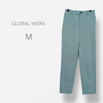 [ GLOBAL WORK ] 새상품급 스몰 체크 테이퍼드 팬츠 허리밴딩