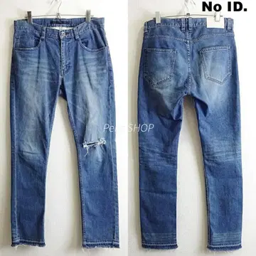 NO ID. 스트레치 데님 데미지 스키니 팬츠 W82cm 남청 일본제