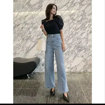 anuans 아뉴앙스 센터 다트 와이드 데님 팬츠 1