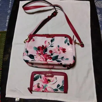 Cath Kidston 플라워 프린트 백과 지갑 세트