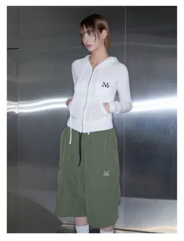 MUCENT 하프 팬츠 카키