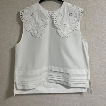 새상품급 machatt 레이스 칼라 슬리브리스 블라우스
