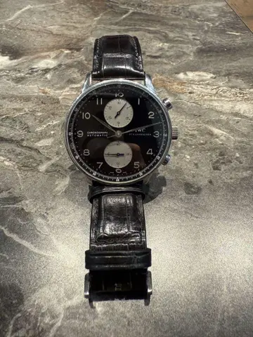 레어 선물 다카쿠라 켄 IWC 크로노그래프 블랙 다이얼