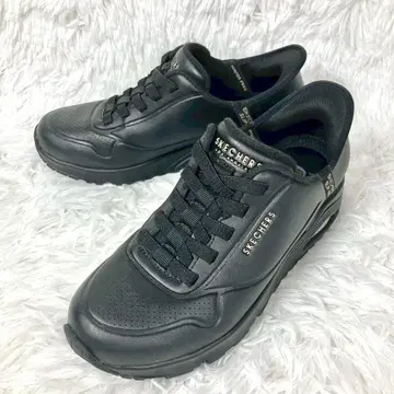 [컨디션 최상] SKECHERS 스케쳐스 슬립인스 우노 블랙 천연 가죽