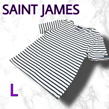 SAINT JAMES 세인트 제임스 보더 티셔츠 오프네이비 L